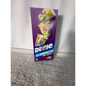 Vintage Dixie 5oz Bathroom Cups Garden Party Floral Design 100 Count Box 2001